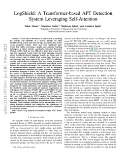 LogShield: A Transformer-based APT Detection System Leveraging
  Self-Attention