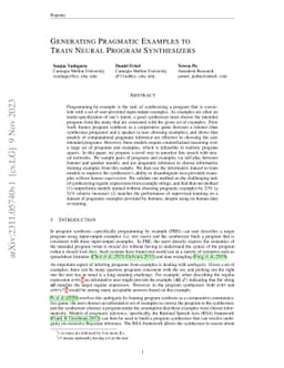 Generating Pragmatic Examples to Train Neural Program Synthesizers