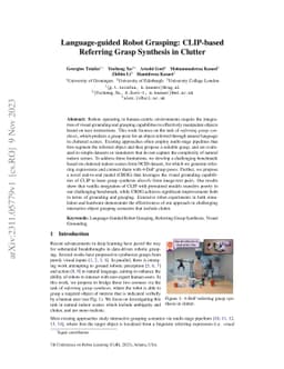 Language-guided Robot Grasping: CLIP-based Referring Grasp Synthesis in
  Clutter