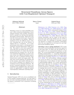 Structured Transforms Across Spaces with Cost-Regularized Optimal
  Transport
