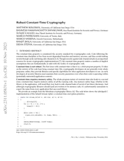 Robust Constant-Time Cryptography