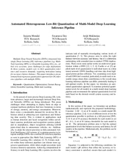 Automated Heterogeneous Low-Bit Quantization of Multi-Model Deep
  Learning Inference Pipeline
