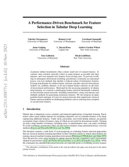 A Performance-Driven Benchmark for Feature Selection in Tabular Deep
  Learning