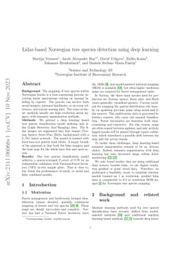 Lidar-based Norwegian tree species detection using deep learning