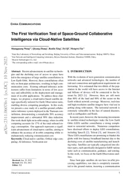 The First Verification Test of Space-Ground Collaborative Intelligence
  via Cloud-Native Satellites