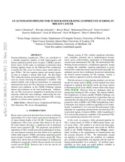 An Automated Pipeline for Tumour-Infiltrating Lymphocyte Scoring in
  Breast Cancer