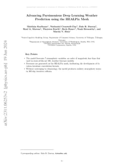 Advancing Parsimonious Deep Learning Weather Prediction using the
  HEALPix Mesh