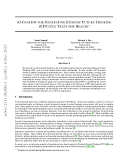 AI Chatbot for Generating Episodic Future Thinking (EFT) Cue Texts for
  Health