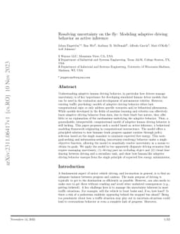 Resolving uncertainty on the fly: Modeling adaptive driving behavior as
  active inference