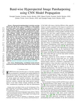 Band-wise Hyperspectral Image Pansharpening using CNN Model Propagation