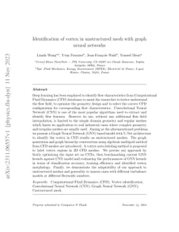 Identification of vortex in unstructured mesh with graph neural networks