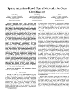 Sparse Attention-Based Neural Networks for Code Classification