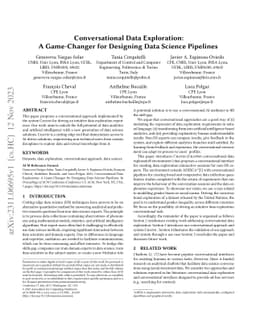 Conversational Data Exploration: A Game-Changer for Designing Data
  Science Pipelines
