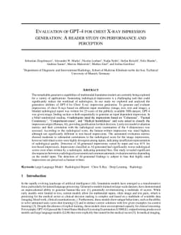 Evaluation of GPT-4 for chest X-ray impression generation: A reader
  study on performance and perception