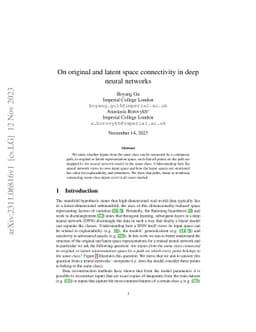 On original and latent space connectivity in deep neural networks