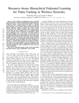Resource-Aware Hierarchical Federated Learning for Video Caching in
  Wireless Networks