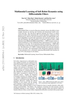 Multimodal Learning of Soft Robot Dynamics using Differentiable Filters