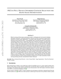 PICS in Pics: Physics Informed Contour Selection for Rapid Image
  Segmentation