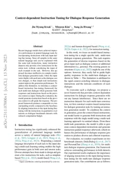 Context-dependent Instruction Tuning for Dialogue Response Generation