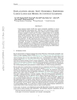 Explanation-aware Soft Ensemble Empowers Large Language Model In-context
  Learning