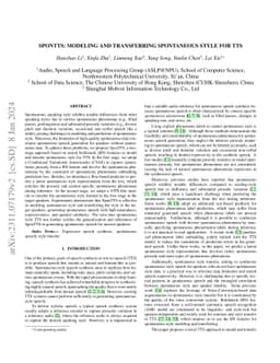 SponTTS: modeling and transferring spontaneous style for TTS