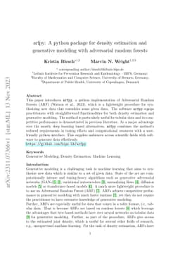 arfpy: A python package for density estimation and generative modeling
  with adversarial random forests