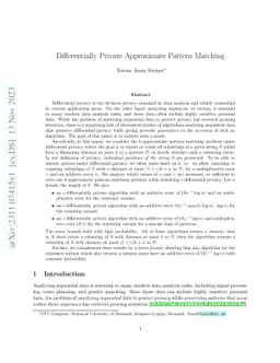 Differentially Private Approximate Pattern Matching