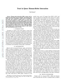 Trust in Queer Human-Robot Interaction