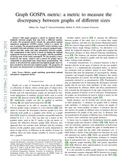 Graph GOSPA metric: a metric to measure the discrepancy between graphs
  of different sizes
