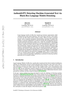 AuthentiGPT: Detecting Machine-Generated Text via Black-Box Language
  Models Denoising