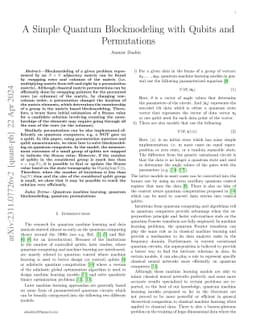 A Simple Quantum Blockmodeling with Qubits and Permutations