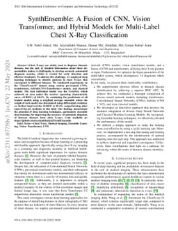 SynthEnsemble: A Fusion of CNN, Vision Transformer, and Hybrid Models
  for Multi-Label Chest X-Ray Classification