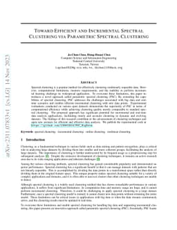 Toward Efficient and Incremental Spectral Clustering via Parametric
  Spectral Clustering