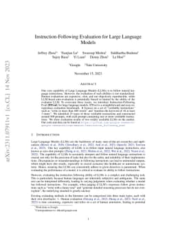 Instruction-Following Evaluation for Large Language Models