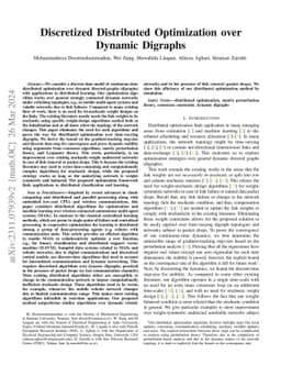 Discretized Distributed Optimization over Dynamic Digraphs