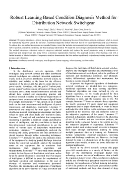 Robust Learning Based Condition Diagnosis Method for Distribution
  Network Switchgear