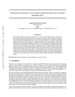 Iterative missing value imputation based on feature importance