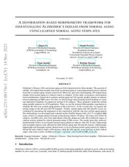 A deformation-based morphometry framework for disentangling Alzheimer's
  disease from normal aging using learned normal aging templates