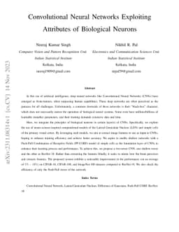 Convolutional Neural Networks Exploiting Attributes of Biological
  Neurons