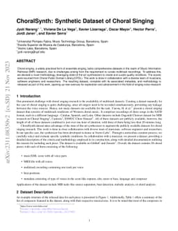 ChoralSynth: Synthetic Dataset of Choral Singing
