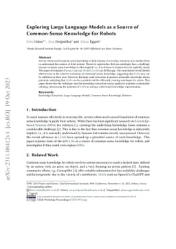 Exploring Large Language Models as a Source of Common-Sense Knowledge
  for Robots