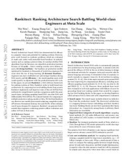 Rankitect: Ranking Architecture Search Battling World-class Engineers at
  Meta Scale
