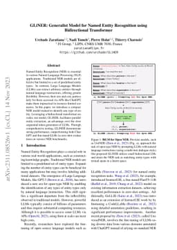 GLiNER: Generalist Model for Named Entity Recognition using
  Bidirectional Transformer