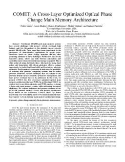 COMET: A Cross-Layer Optimized Optical Phase Change Main Memory
  Architecture