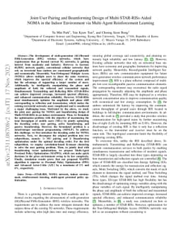 Joint User Pairing and Beamforming Design of Multi-STAR-RISs-Aided NOMA
  in the Indoor Environment via Multi-Agent Reinforcement Learning