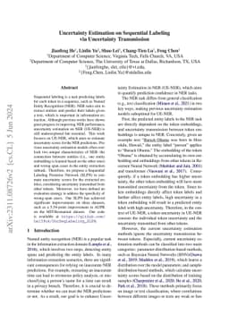 Uncertainty Estimation on Sequential Labeling via Uncertainty
  Transmission