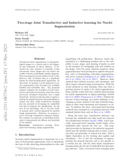 Two-stage Joint Transductive and Inductive learning for Nuclei
  Segmentation