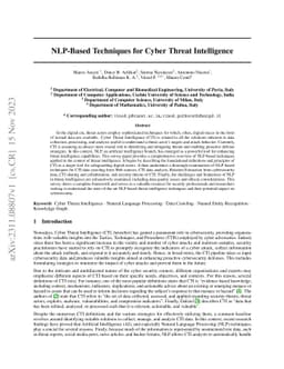 NLP-Based Techniques for Cyber Threat Intelligence