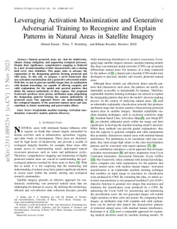 Leveraging Activation Maximization and Generative Adversarial Training
  to Recognize and Explain Patterns in Natural Areas in Satellite Imagery