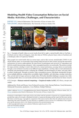 Modeling Health Video Consumption Behaviors on Social Media: Activities,
  Challenges, and Characteristics